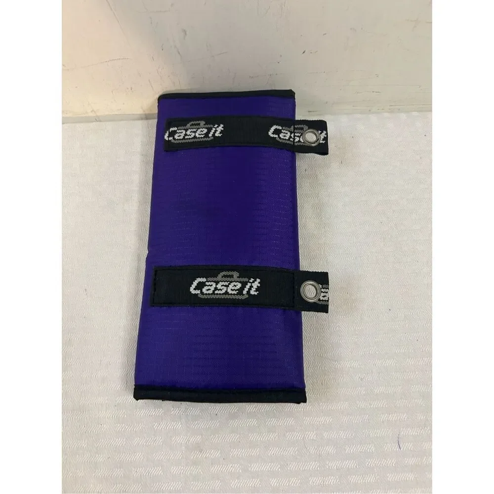 Case it nylon pencil pen holder for notebook purple‎